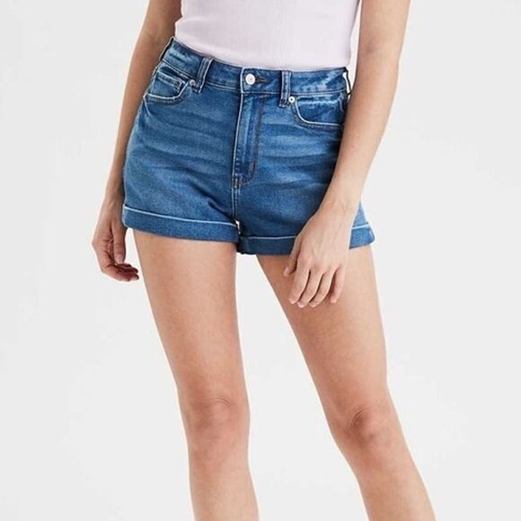 American Eagle Non Stretch Denim Mom Shorts - Picture 1 of 9
